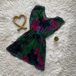 Express Green and Pink Patterned Top